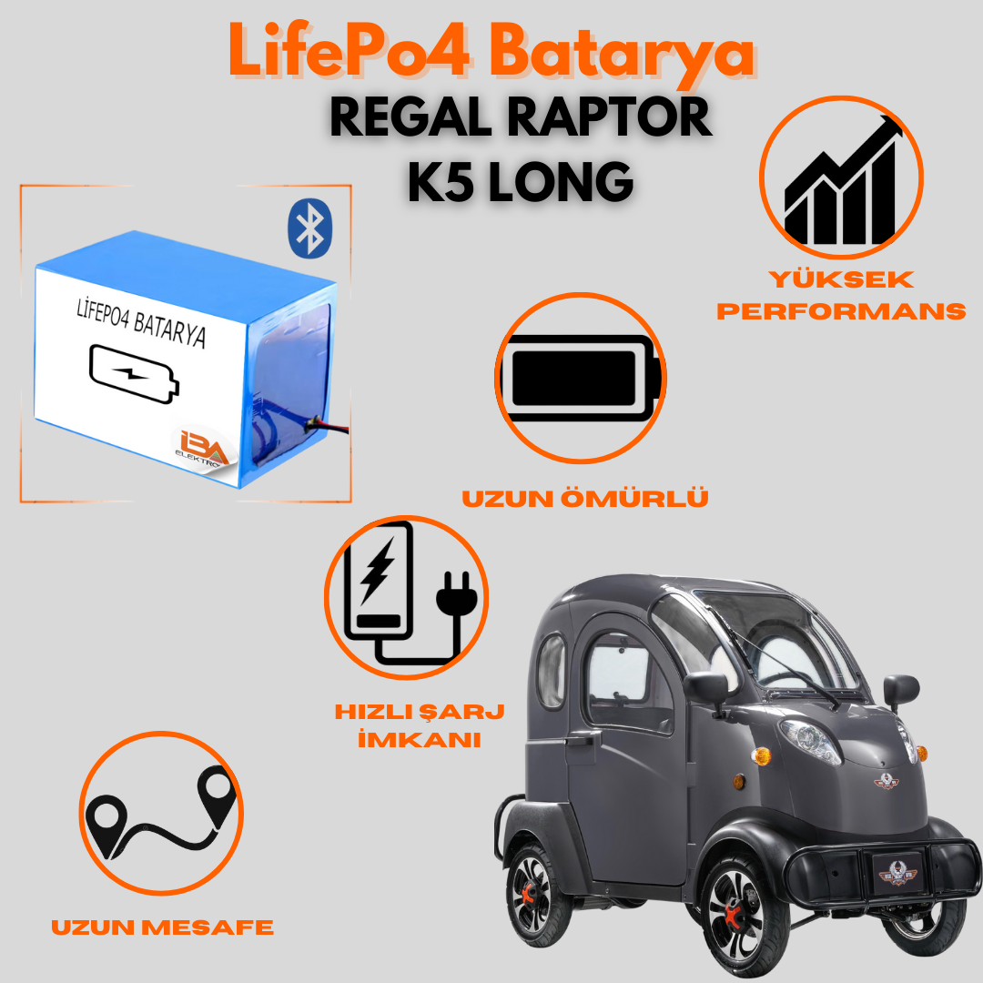 REGAL RAPTOR K5 LONG 72V72AH LifePo4 Batarya