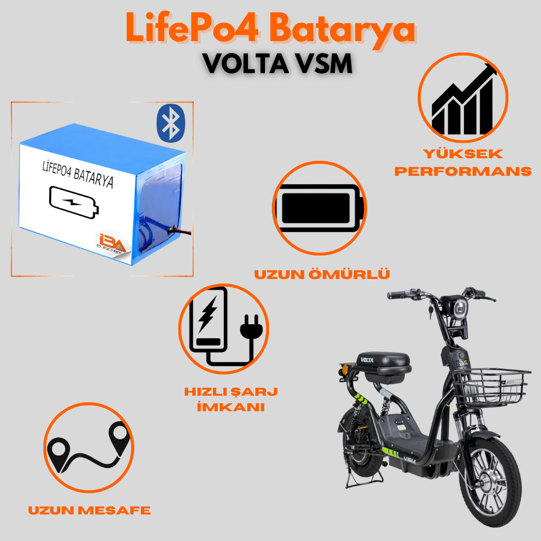 Volta vsm 48v18ah Lifepo4 Batarya