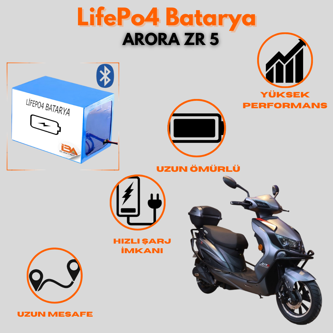 Arora zr5 72v24ah Lifepo4 Batarya