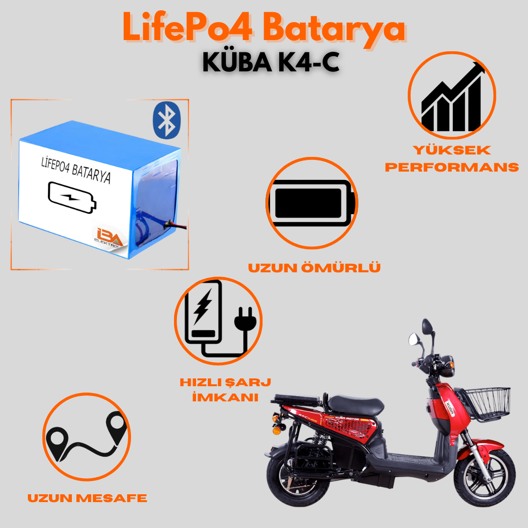 Küba k4-c 72v24ah Lifepo4 Batarya