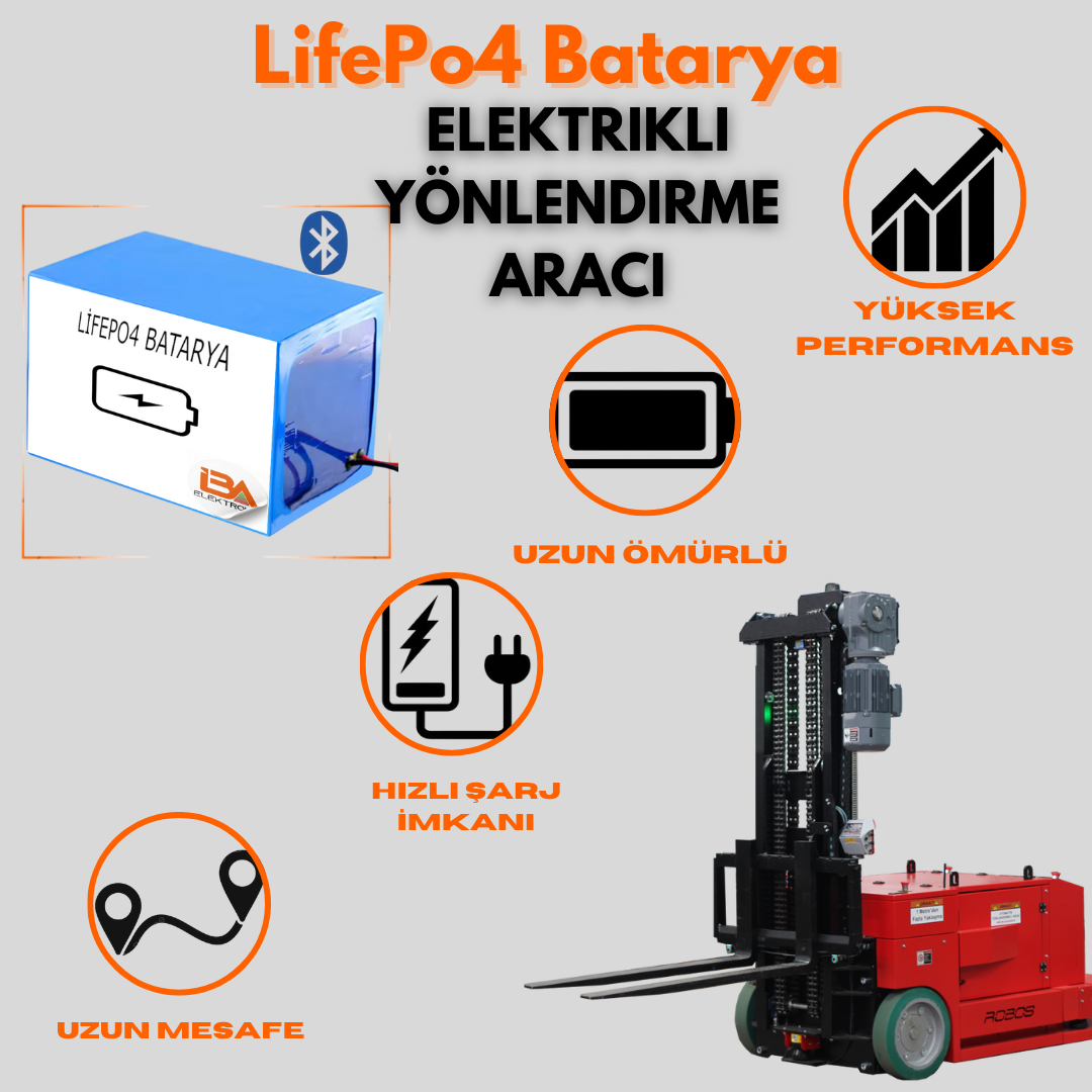 Elektrikli Yönlendirme Aracı 24V 280AH Lifepo4 Batarya