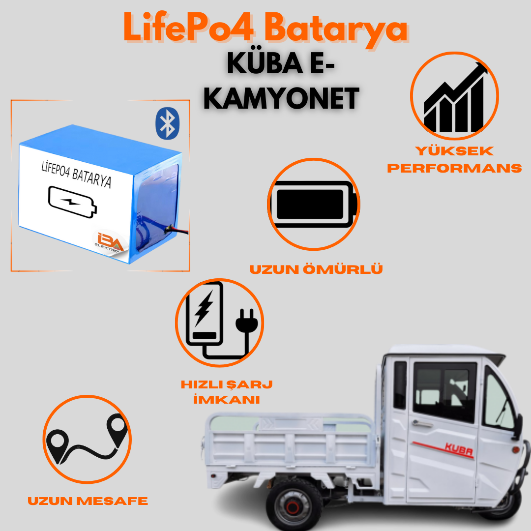 KÜBA E-KAMYONET 72V72AH Lifepo4 Batarya