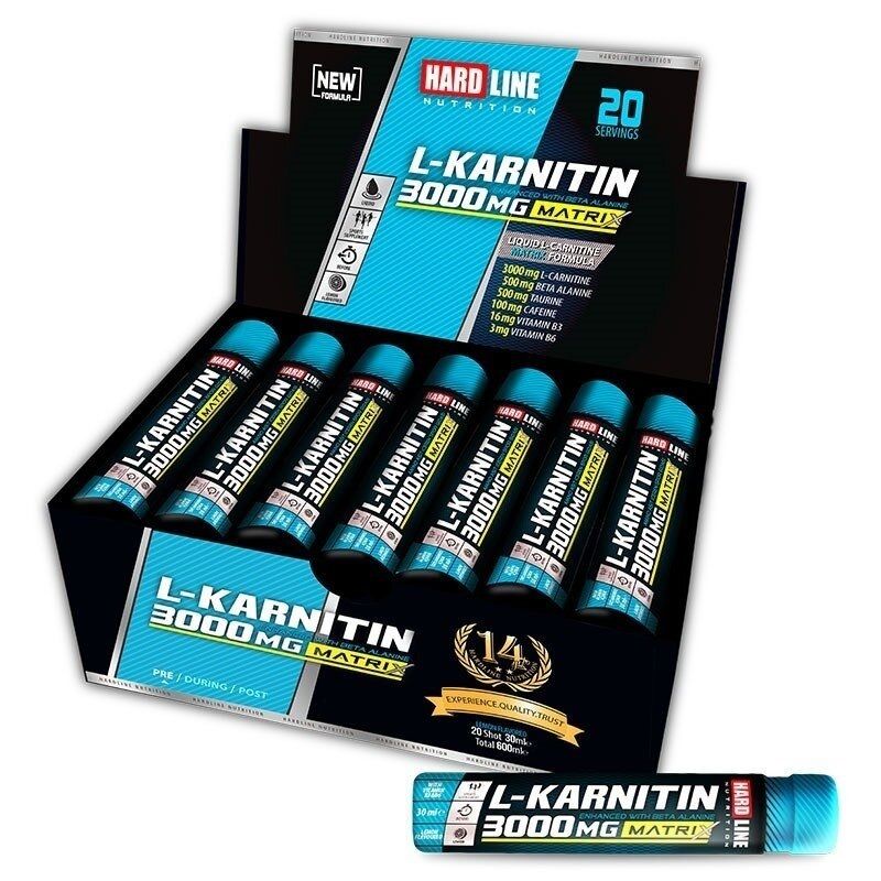 Hardline L-Karnitin Matrix 3000 Mg 20 Ampul