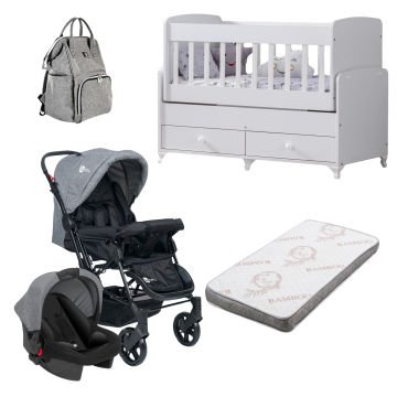 4Baby Olympus Bebek Arabası & Enjoy Çekmeceli Beşik & Puset & Yatak & Çanta