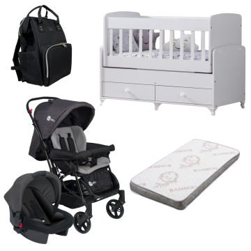 4Baby Olympus Bebek Arabası & Enjoy Çekmeceli Beşik & Puset & Yatak & Çanta