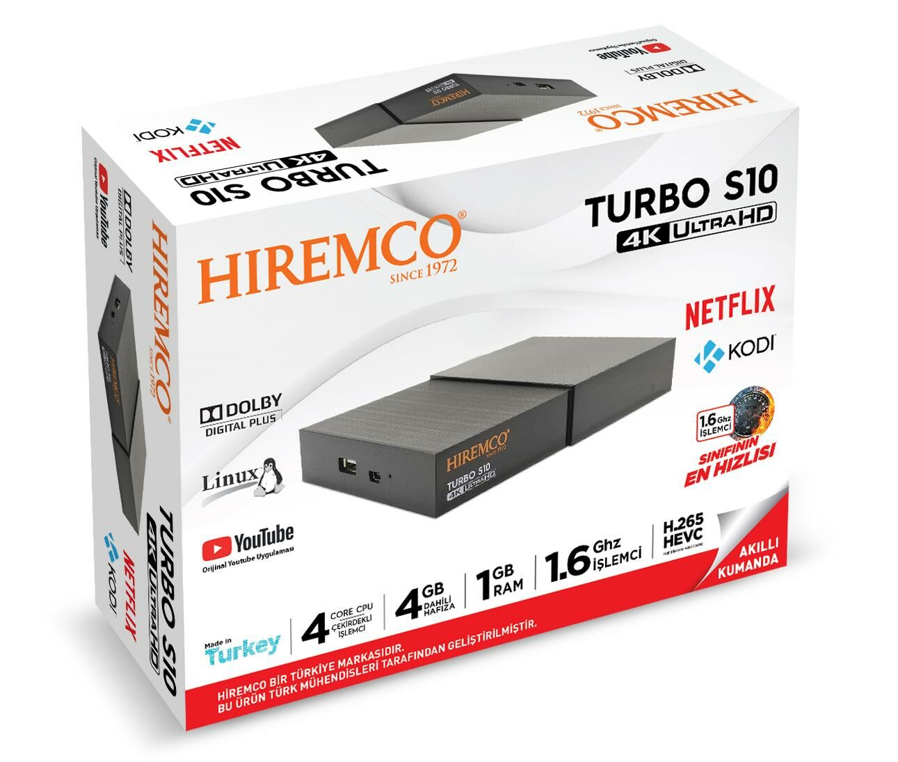 Hiremco Turbo S10 4K Uydu Alıcısı