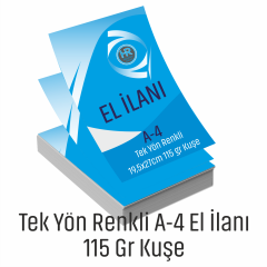 TEK YÖN RENKLİ A-4 EL İLANI