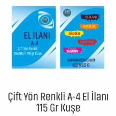 ÇİFT YÖN RENKLİ A-4 EL İLANI