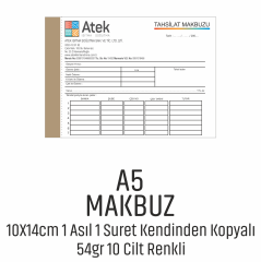 A5 RENKLİ MAKBUZ