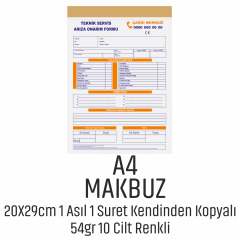 A4 RENKLİ MAKBUZ