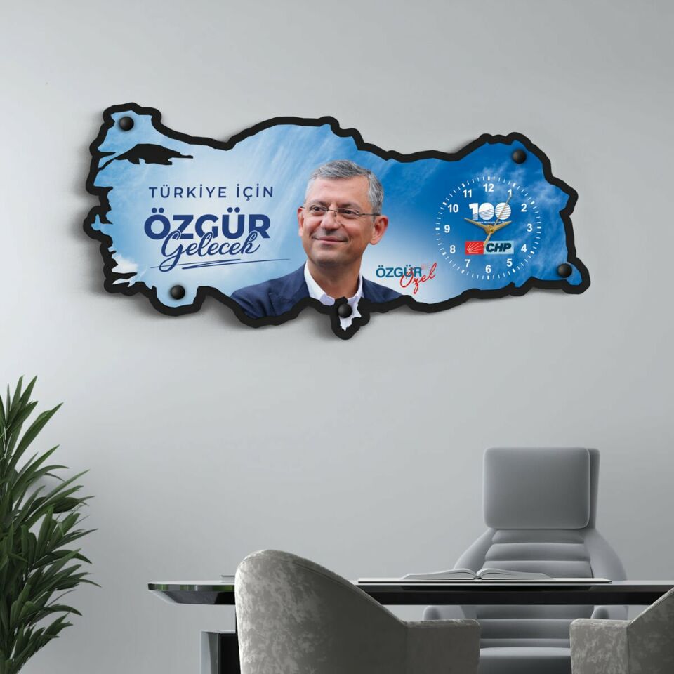 Özel Baskılı CHP Türkiye Temalı Promosyon Duvar Saati