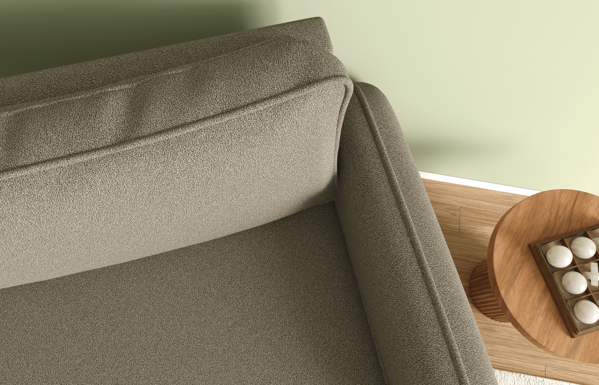 Loveseat - Fitilli - Solo - Uranüs Grisi - Post Modern Kol