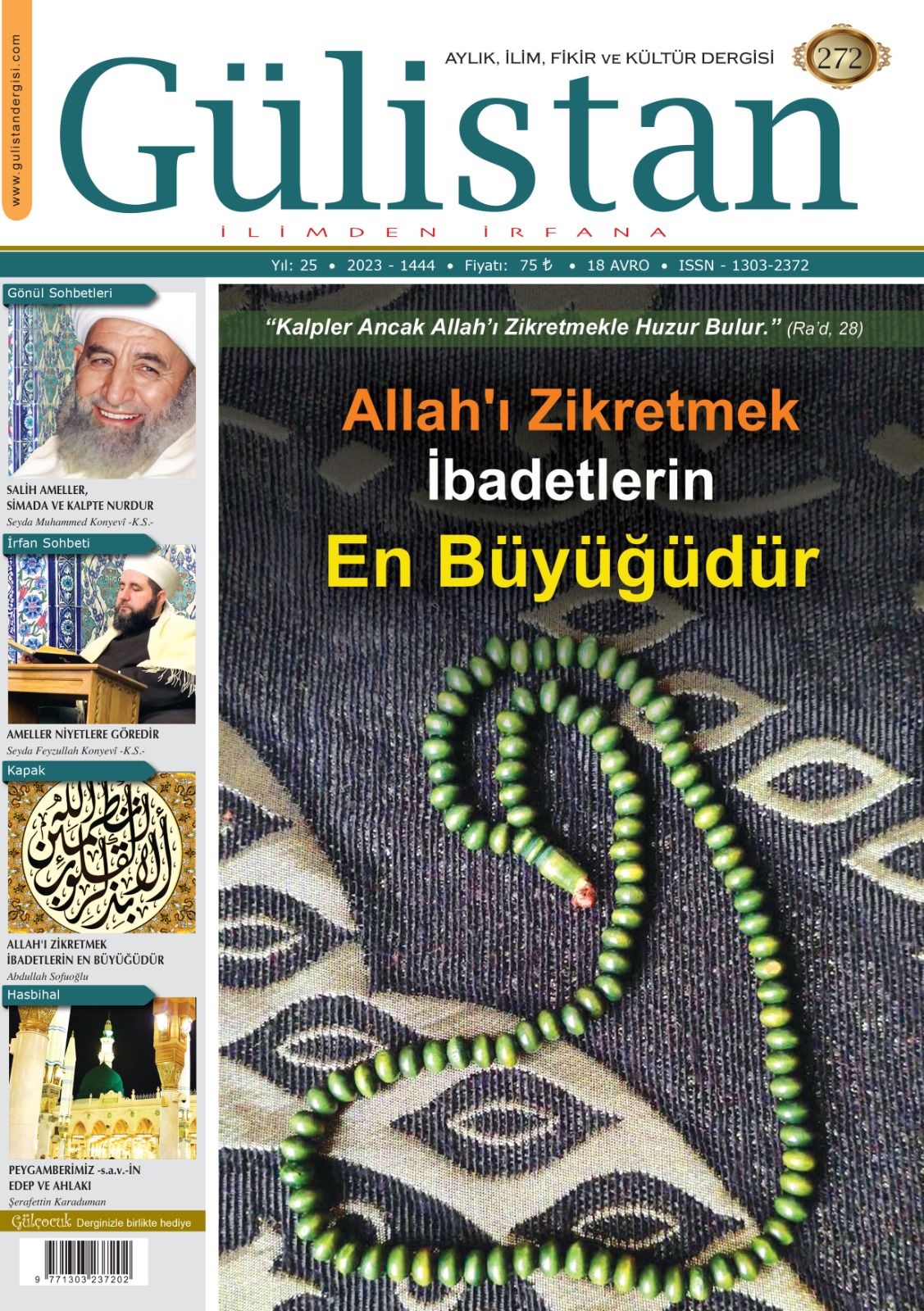 Aylık,İlim,Fikir ve Kültür Gülistan Dergisi  272. Sayı
