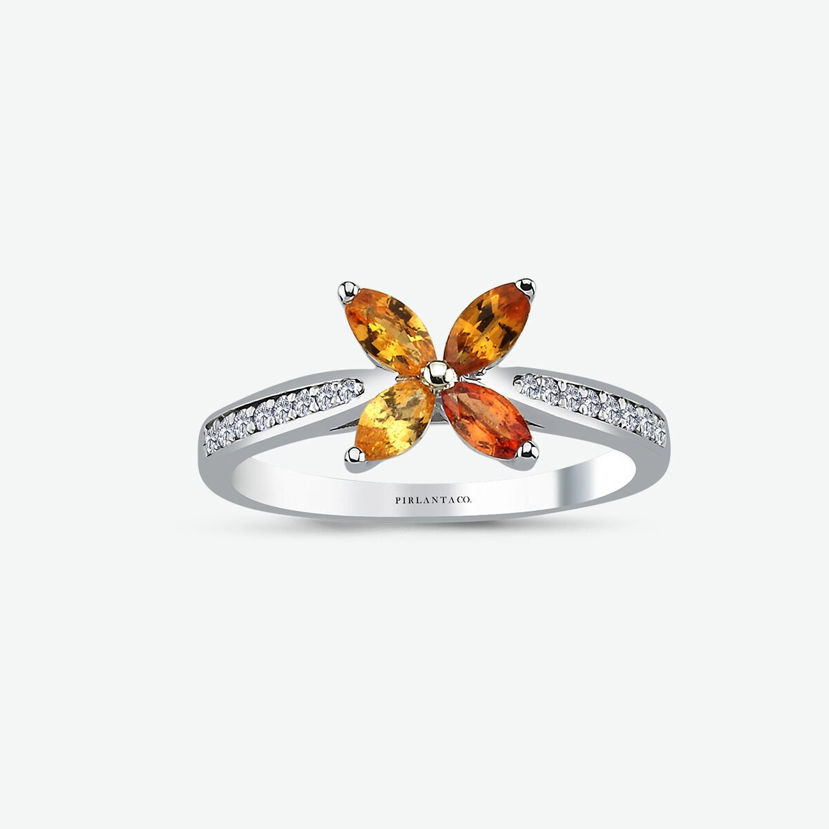 0.10 KARAT PIRLANTA KELEBEK YÜZÜK ''ORANGE''