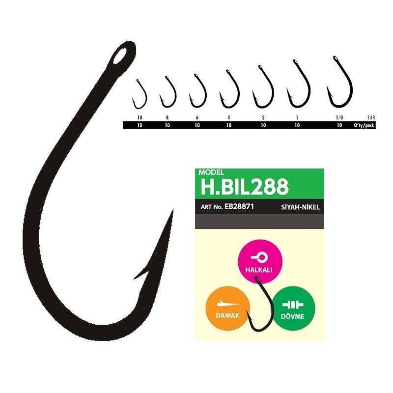 Hayabusa HBIL 288 Sazan İğnesi Dövme Teflon Black 10'lu Paket