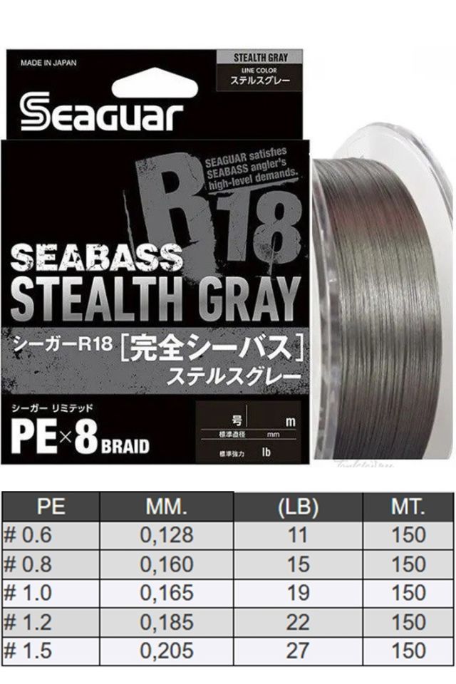 Seaguar Stealth Gray PE 8 Örgü Spin İp Misina 150mt Gri