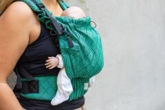 Huggy Softy Baby Size Carrier - Herringbone Emerald