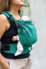 Huggy Softy Baby Size Carrier - Herringbone Emerald