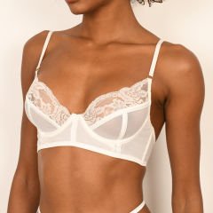 Grace Bra - Wired and Boned with Lace and Satin Binding Details