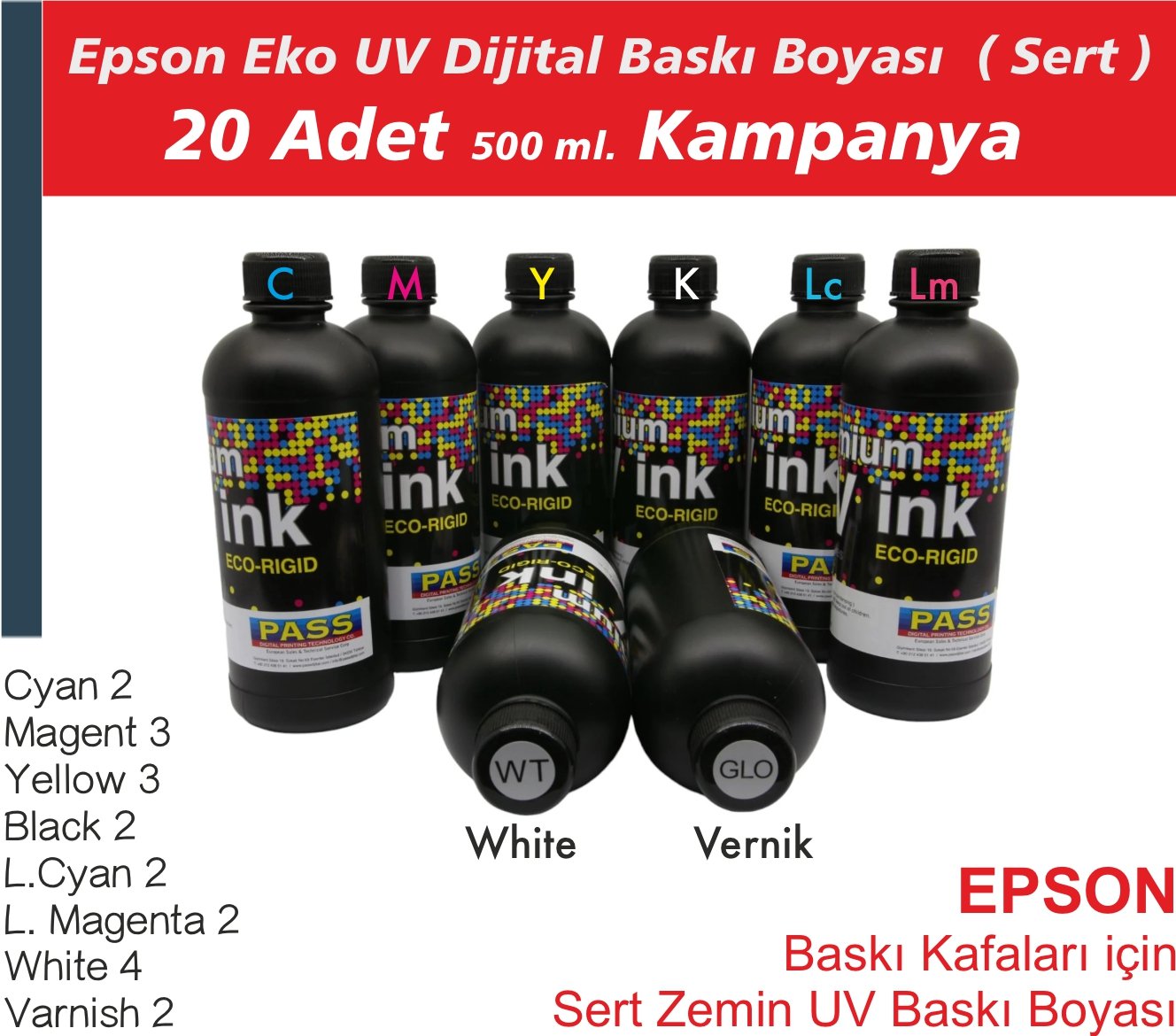 Epson UV Boya Kampanyası 20 Adet 