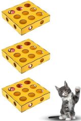BUFFER® 9 Delikli Kediler İçin Eğitici Renkli İlgi Çekici Ahşap Aktivite Oyuncağı