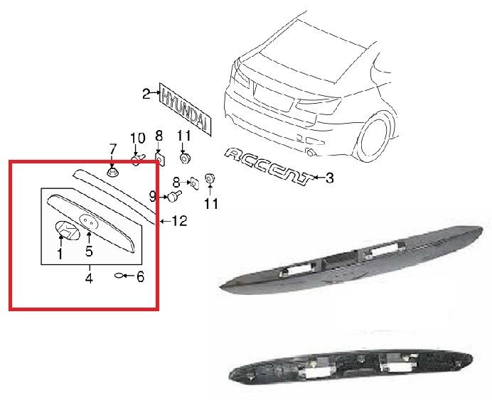 HYUNDAİ - ARKA BAGAJ PLAKA ÜST BAKALİT ACCENT ERA 2006- - 87370-1E000