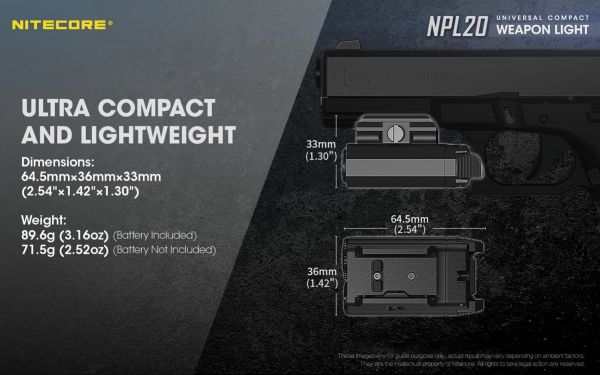 Nitecore NPL20 460 Lümen Sılah Feneri ( 1xCR123A )