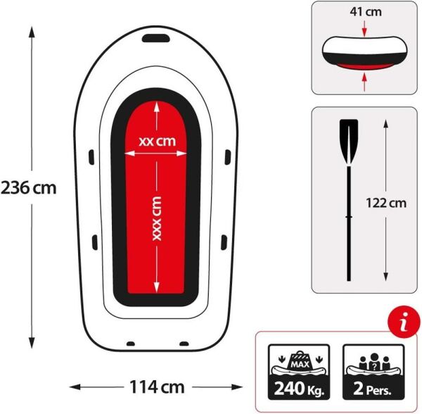 İntex Seahawk™ 2 Şişme Bot Set | 236x114x41cm |