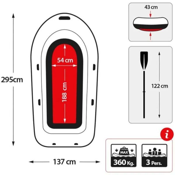 İntex Seahawk™ 3 Şişme Bot Set | 295x137x43cm |