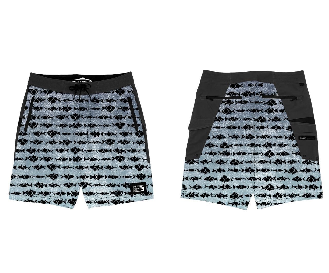 Fujin Performance Short Aqua Blue Fish