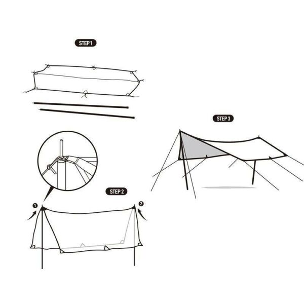 Naturehike Square Glamping 3x4 mt Tarp [Güneş ve Rüzgar Koruma Tentesi]