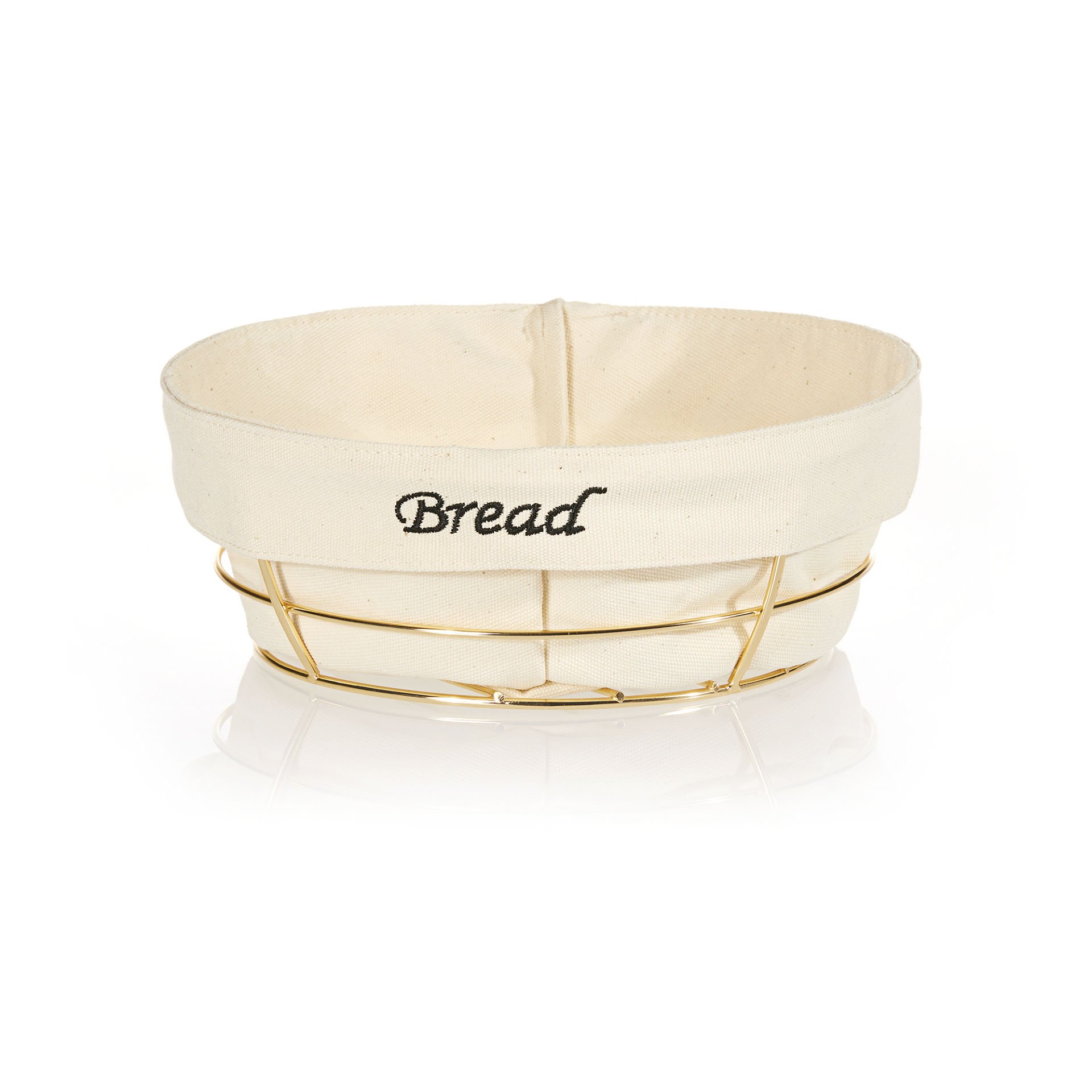 BRD-HW179B-ALTIN Yuvarlak Bezli Ekmek Sepeti (Altın) - 23 x 23 x 8,5 cm