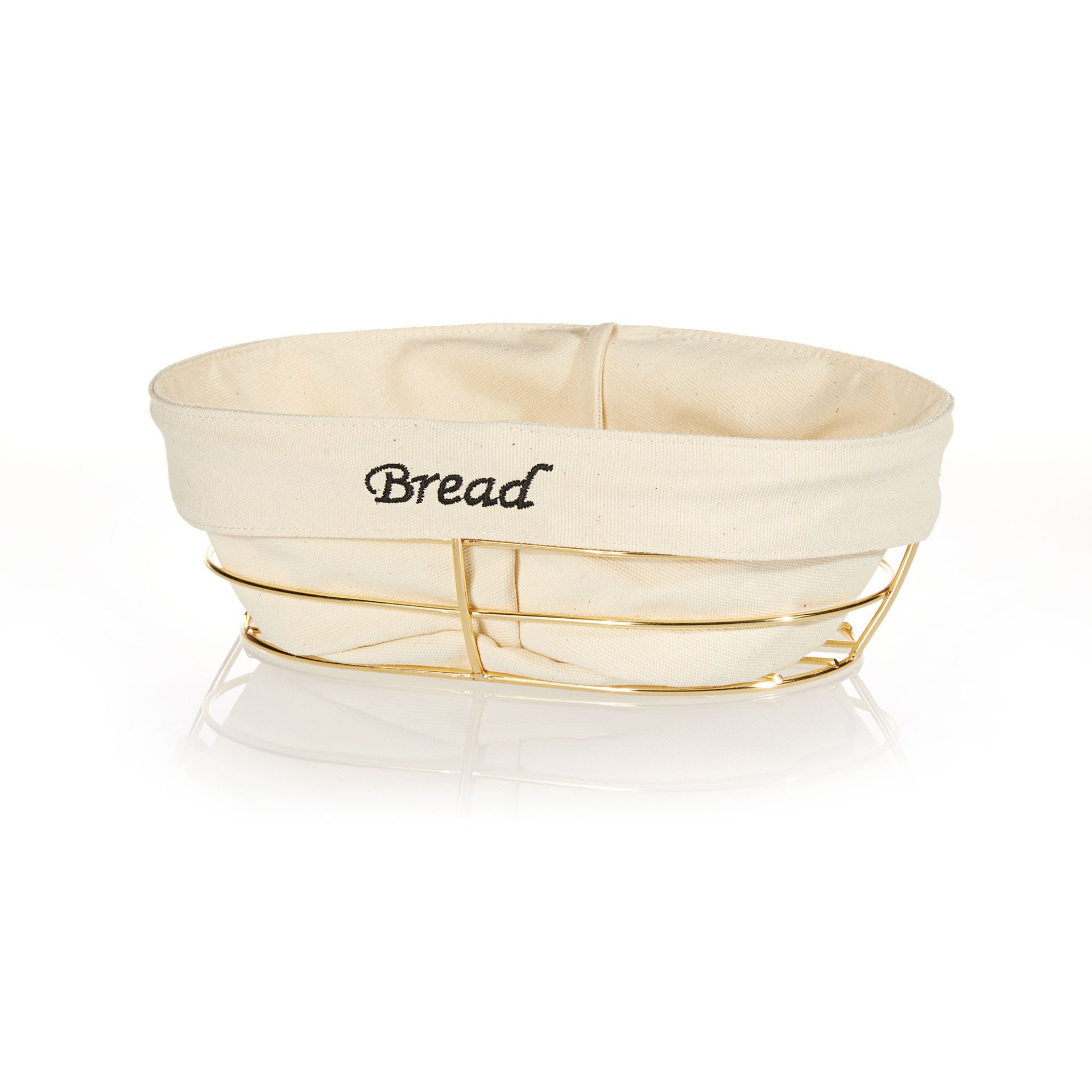 BRD-HW186B-ALTIN Oval Bezli Ekmek Sepeti (Altın) - 26 x 17 x 6,5 cm