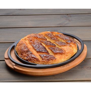 Lava Döküm Yuvarlak Pizza Krep Pankek Tavası Döküm Demir Yekpare Çift Kulplu Çap(Ø)20cm.