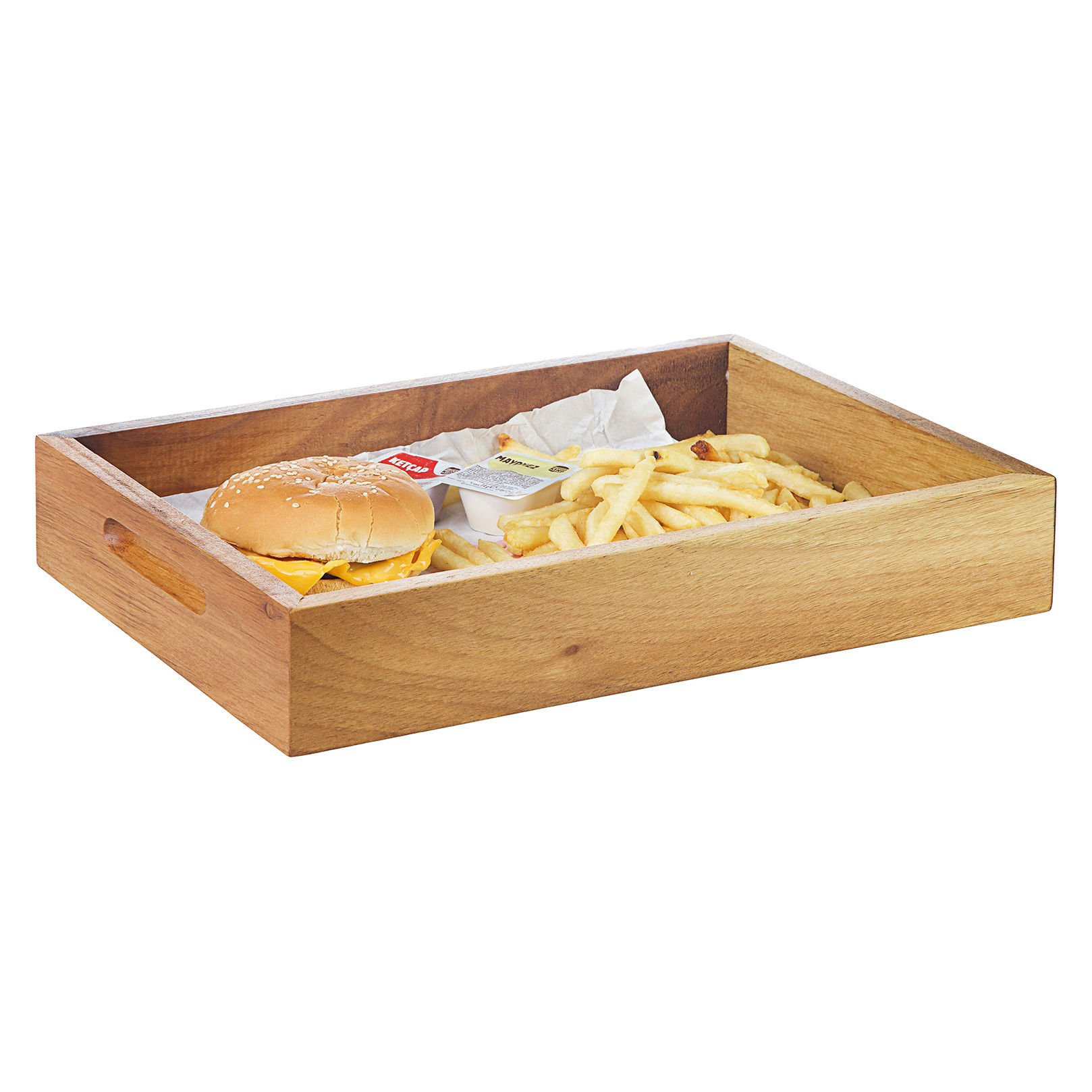 GRV-1885 Ceviz Hamburger Sunum Kasası - 33x23x5,5 cm