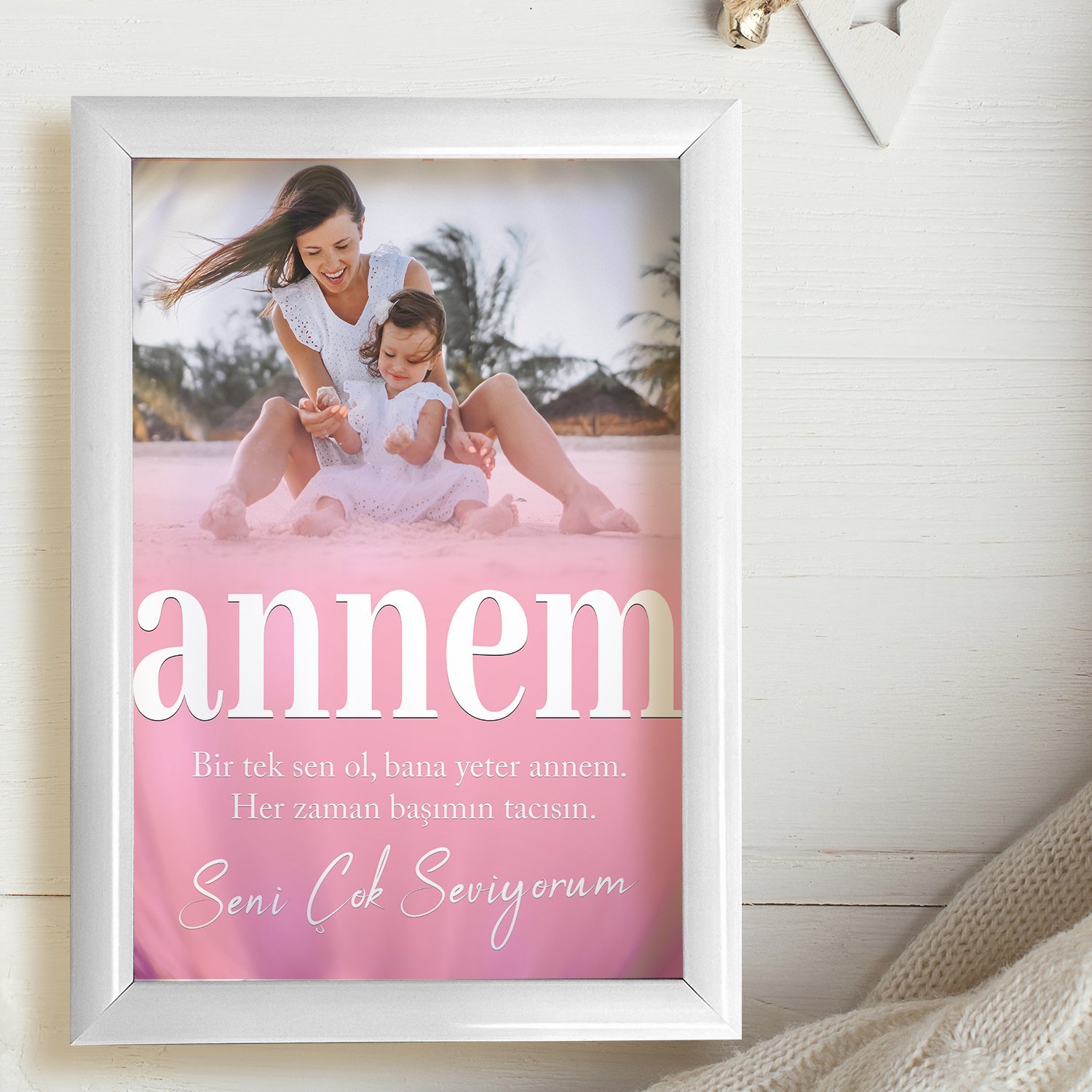 '' Anneme Mesaj '' Tasarımlı Fotoğraf Baskı