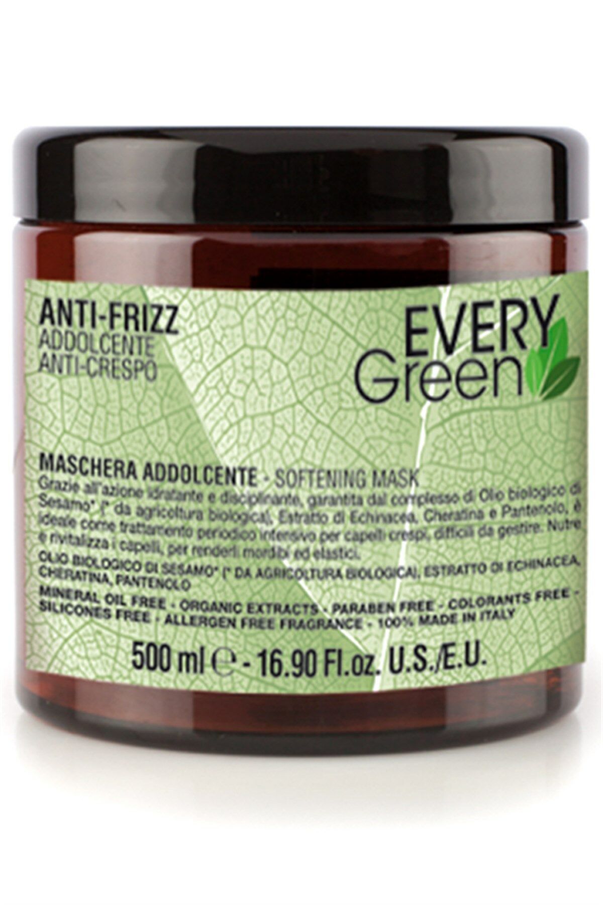 EveryGreen Anti Frizz Softening Mask - Kabaran Saçlara Özel Bakım Maskesi 500 Ml.