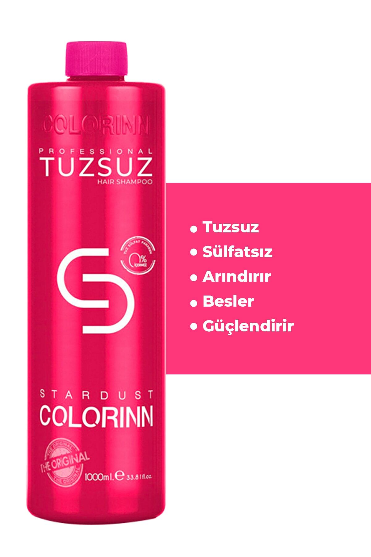 Colorinn Tuzsuz Şampuan 1000 ml - Günlük Bakım + Parlaklık