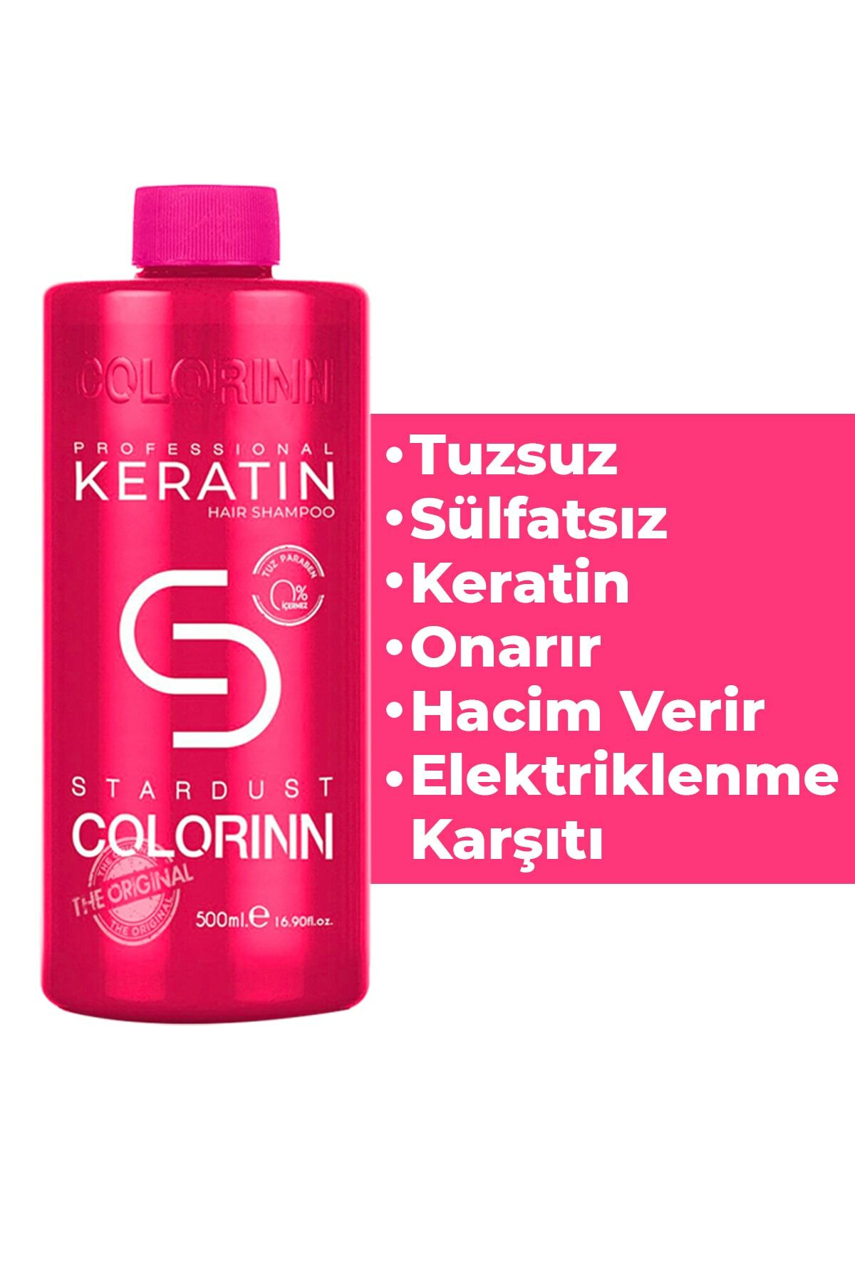 Colorinn Keratin Şampuan 500 ml  ( Tuz İçermez ) - Onarıcı Şampuan