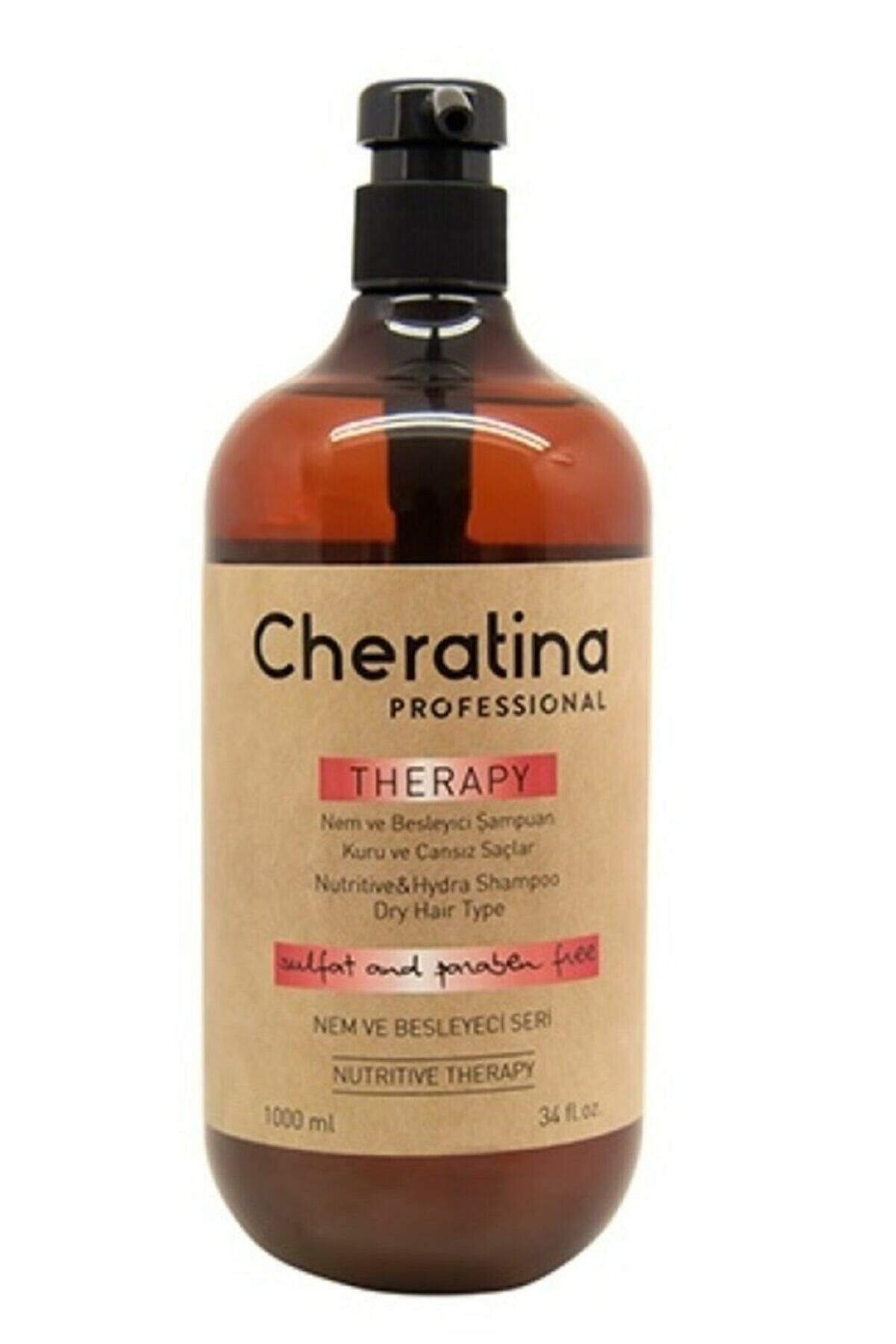 Cheratina Nutritive Therapy Shampoo - Tüm Saçlar için Nem Yükleyici ve Besleyici Bakım Şampuanı 1000 Ml.