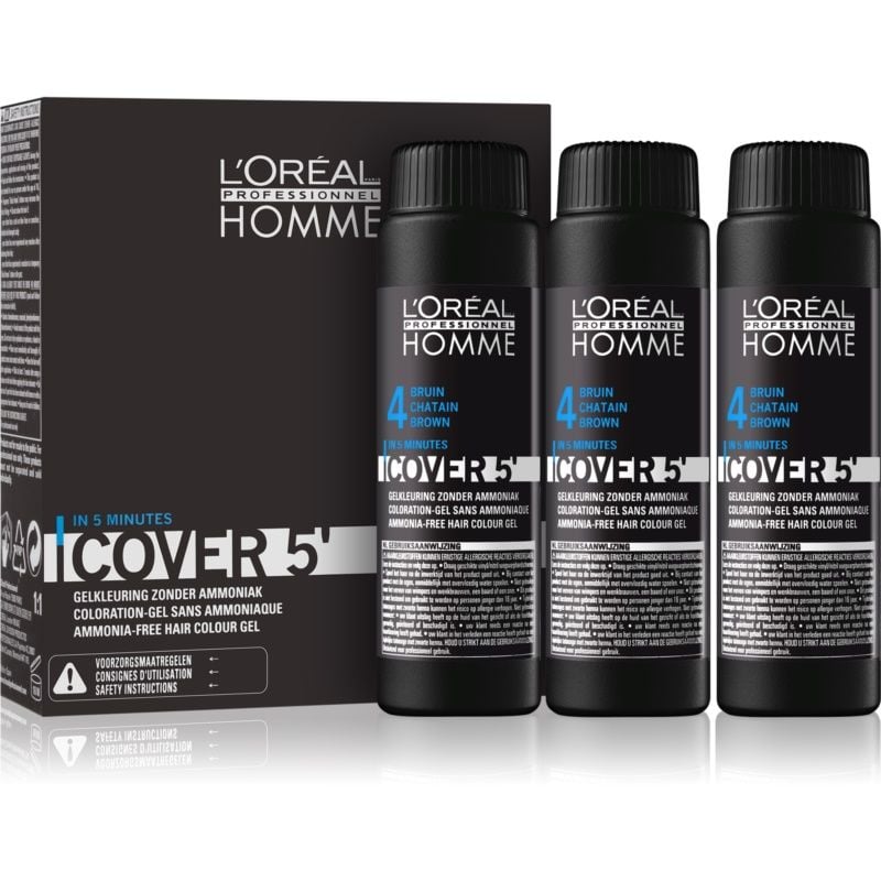 Loreal Homme Cover 5 - Erkekler İçin Dip Kapatıcı Jel 3x50 Ml. - No:3 Koyu Kahve