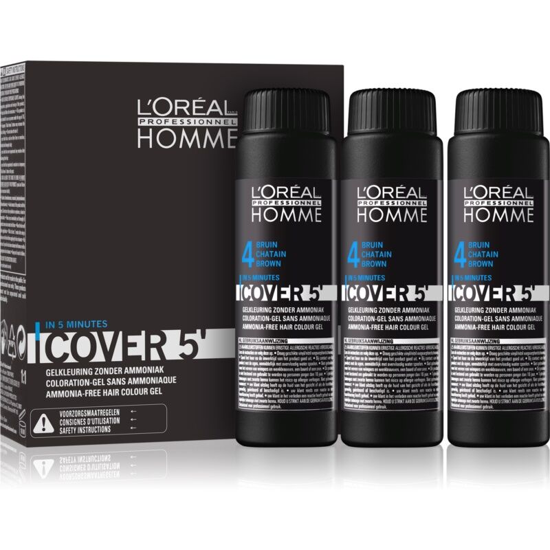 Loreal Homme Cover 5 - Erkekler İçin Dip Kapatıcı Jel 3x50 Ml. - No:4 Kahve