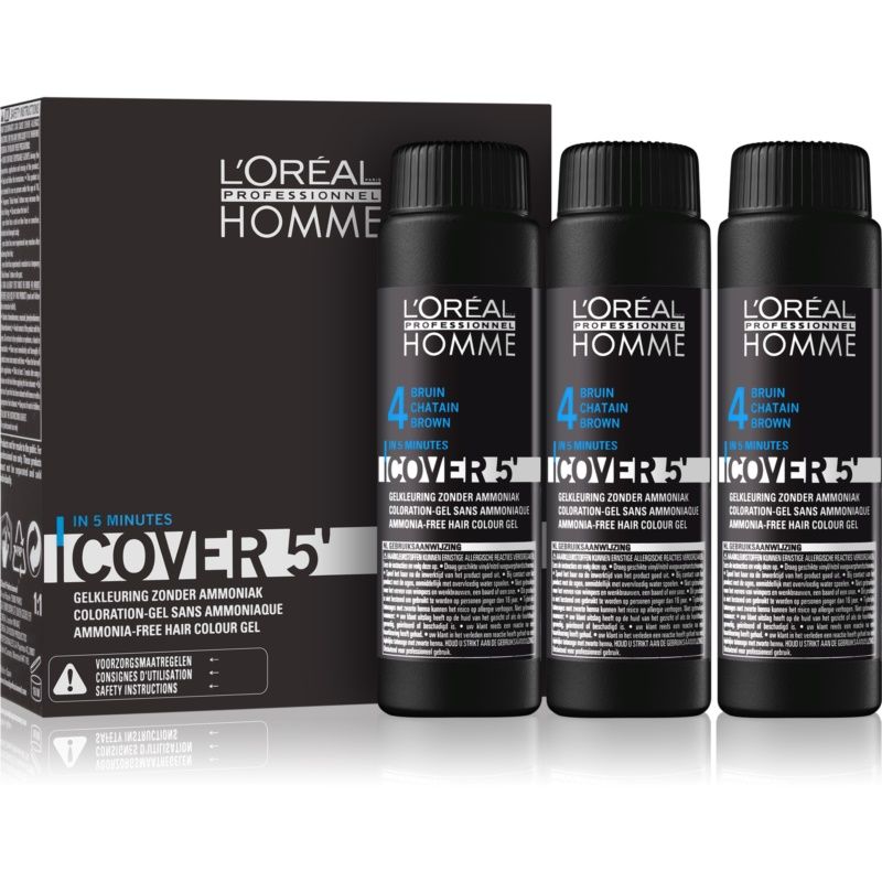 Loreal Homme Cover 5 - Erkekler İçin Dip Kapatıcı Jel 3x50 Ml. - No:6 Koyu Kumral