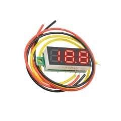 0.28'' Mini Dijital Voltmetre (DC 0-100V / 3 Kablolu) - Kırmızı