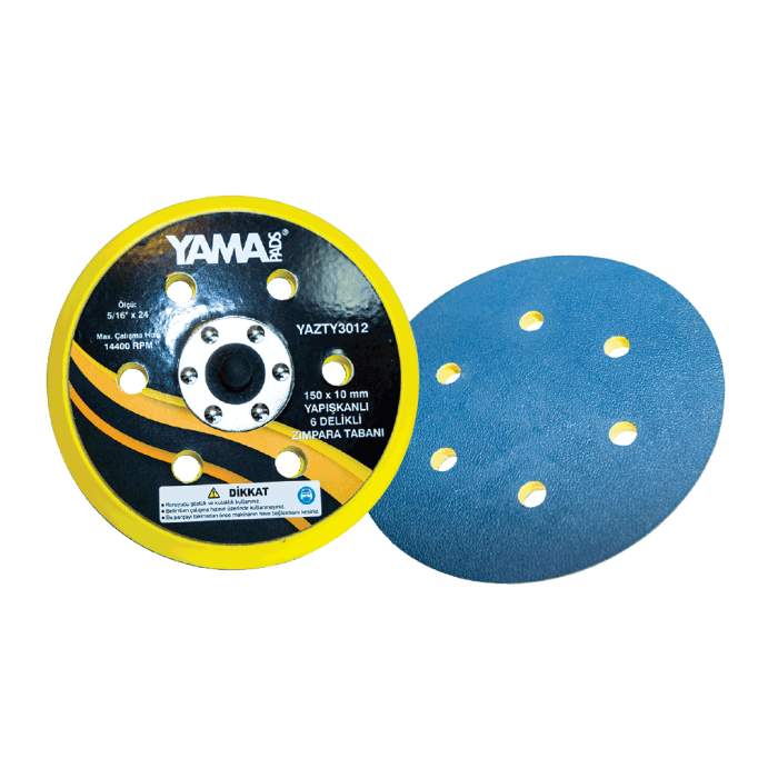 Yama Pads YTY3012 6.0'' 150x10 mm. 6 Delikli Yapışkanlı Zımpara Tabanı