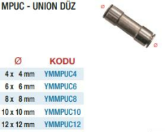 Yama MPUC Union Düz Bağlantı - Metal Mini Konnektörler(Ölçü Seçeneklerine Bakınız)