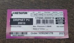 Drıpnet Pc™ 20010 ( 20 Mm 40 Cm 3,5lt/h) (300 METRE) Damla Sulama Borusu 17690-000016