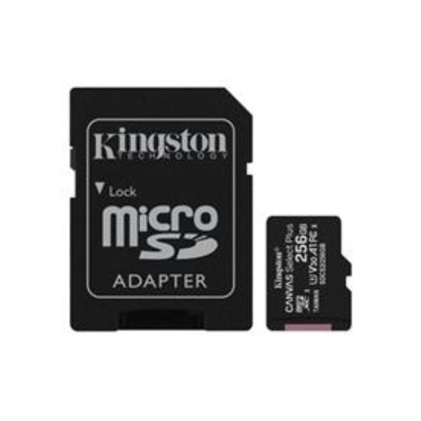 256 GB KINGSTON CANVAS SELECT PLUS MICRO SDHC UHS-1 C10 100MB/S (SDCS2/256GB)