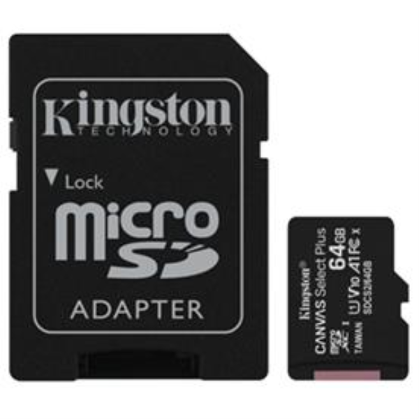 KINGSTON 64GB CANVAS SELECT PLUS MICRO SDHC UHS-1 CLASS 10 100MB/S (SDCS2/64GB)