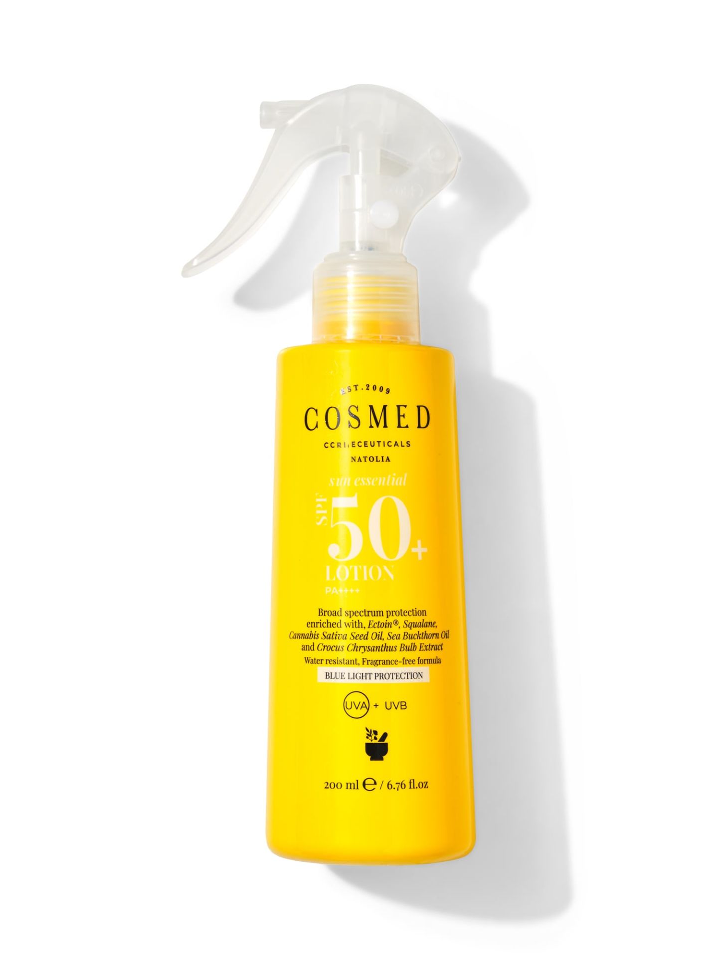 COSMED Lotion SPF 50 Tüm Cilt Tipleri için Aile Boy Yüz ve Vücut Sprey Güneş Kremi 200 ml